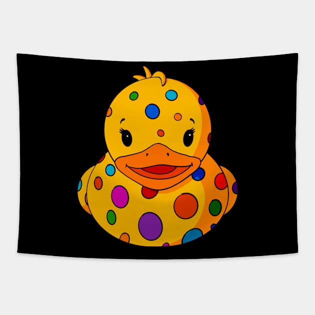 Dotted Rubber Duck Tapestry by Alisha Ober Designs