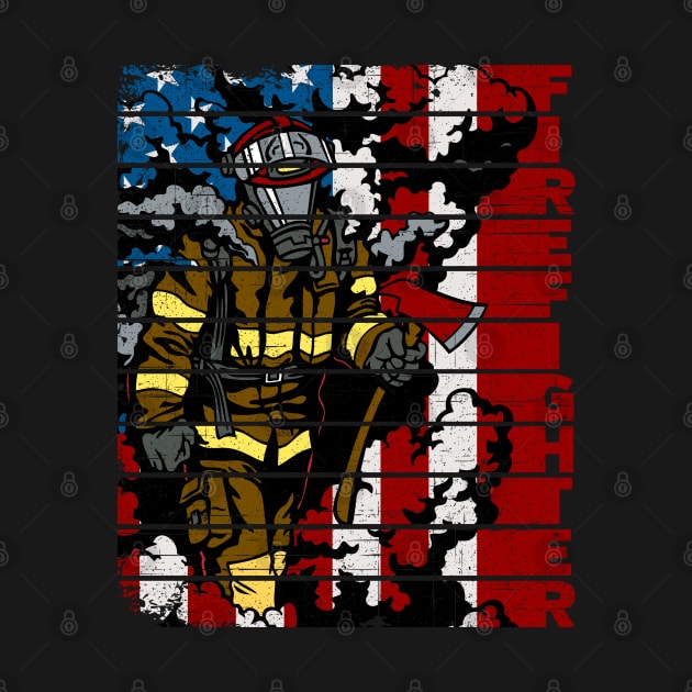 Firefighter American Flag by RadStar