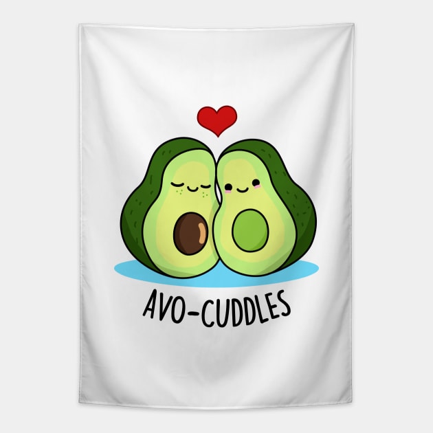 Avo Cuddles Cute Avocado Pun Tapestry by punnybone