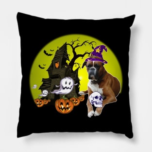 Happy Halloween Boxer Dogs Halloween Gift Pillow