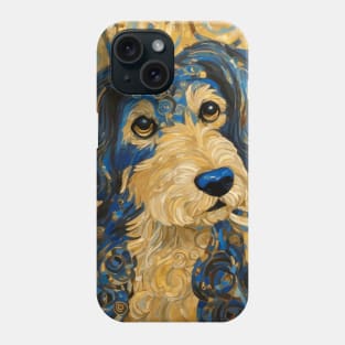 Cute Blue and Gold Klimt Dog Phone Case