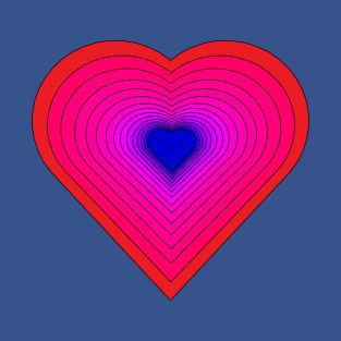 Red, Pink, Purple, and Blue Heart T-Shirt