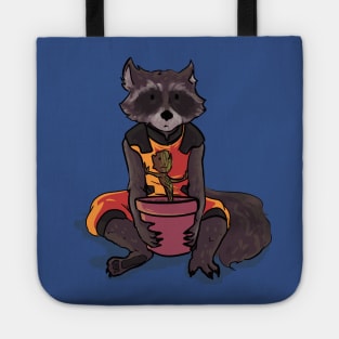 rocket and groot Tote