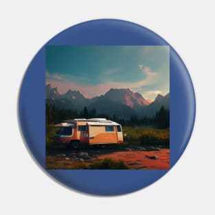 Van Life Camper RV Outdoors in Nature Pin