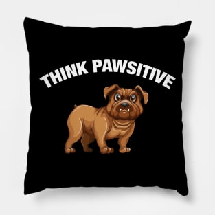 Think Pawsitive - Bulldog Pillow