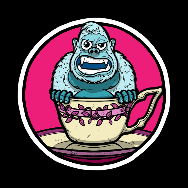 Tea Cup Yeti by Baddest Shirt Co.