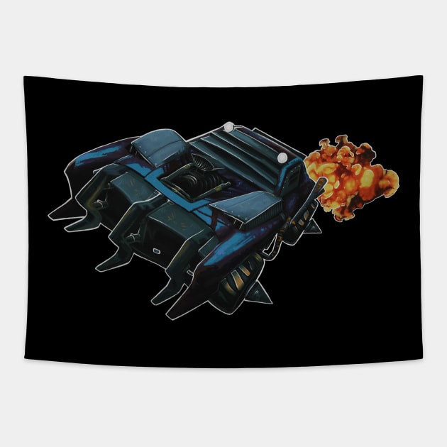 Blue Rocket League Car with Boost Tapestry by Sunriya