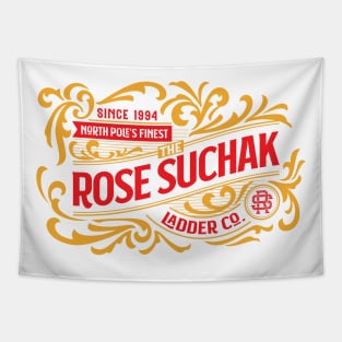 The Rose Suchak Ladder Co. (Red and Gold on White) Tapestry