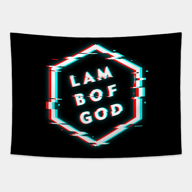 LAMB OF GOD POLYGON GLITCH Tapestry by BELLASOUND