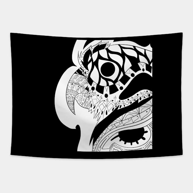 mexican parrot the loro cool kawaii bird Tapestry by jorge_lebeau