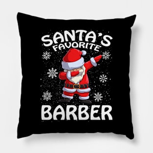 Santas Favorite Barber Christmas Pillow