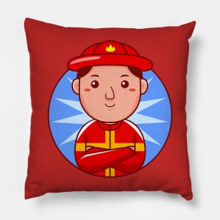 Firefighter Man Pillow