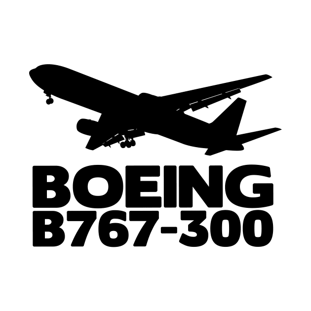 Boeing B767-300 Silhouette Print (Black) by TheArtofFlying