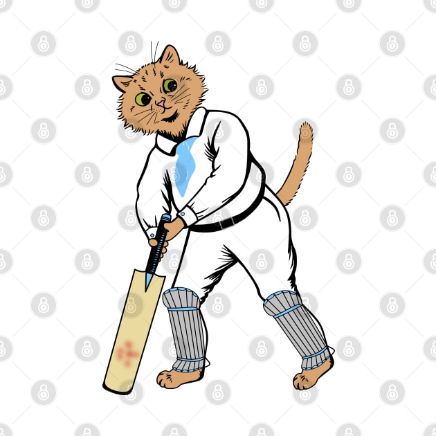 Cricket Batsman Cat by KarwilbeDesigns