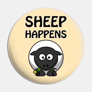 Sheep happens - cute and funny pun Pin