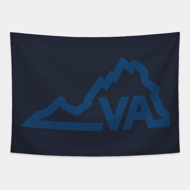 Minimal Virginia Silhouette Design Tapestry by sombreroinc