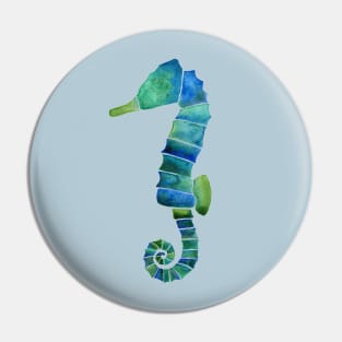 Watercolor seahorse Pin