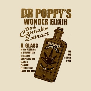 Dr Poppy's Wonder Elixir with Cannabis Extract Sepia T-Shirt