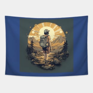 Backpacking Hiking Wanderlust Tapestry