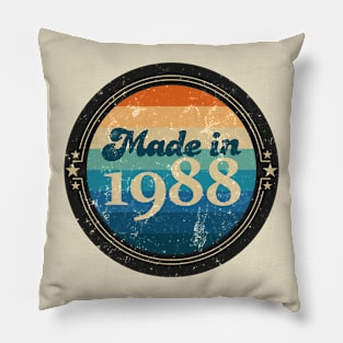 Retro Vintage Made In 1988 Pillow