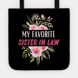 World's best sister-in-law sister in law shirts cute with flowers Tote