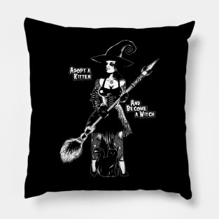 Halloween witch and cat Pillow