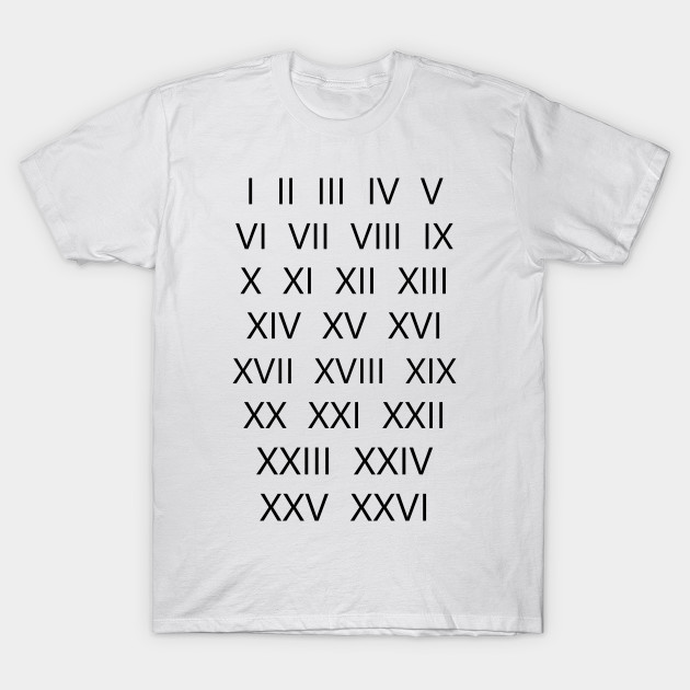 roman numerals t shirt