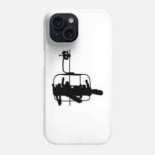 Ski lift silhouette Phone Case