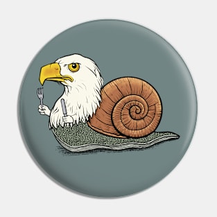 Hungry Eagle Snail Pin