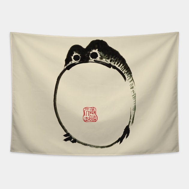 Matsumoto Hoji Grumpy Frog Toad Tapestry by sobermacho