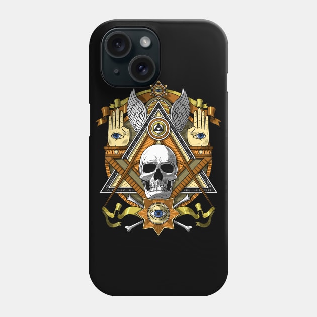 Masonic Skull Phone Case by underheaven