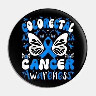 Butterfly Colorectal Cancer Awareness  blue Pin