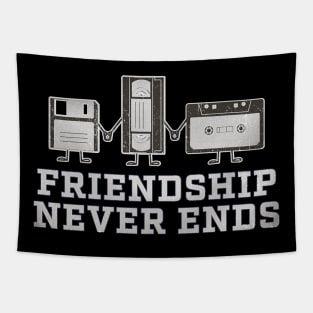 VHS Tapes - friendship never ends Jokes Vintage 80s Tapestry