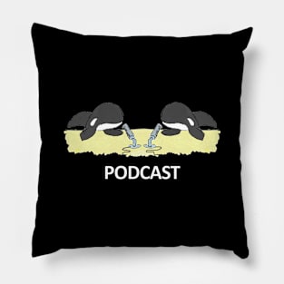 Orca Podcast - White Lettering Pillow