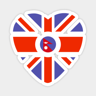 British Nepalese Multinational Patriot Flag (Heart) Magnet