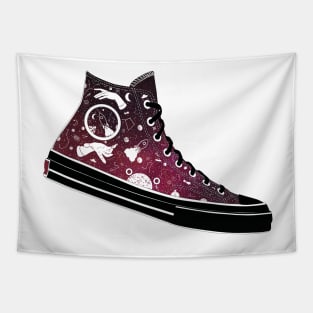 Space Converse Illustration red Tapestry