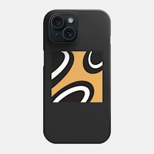 Abstract pattern in black, white and orange Phone Case