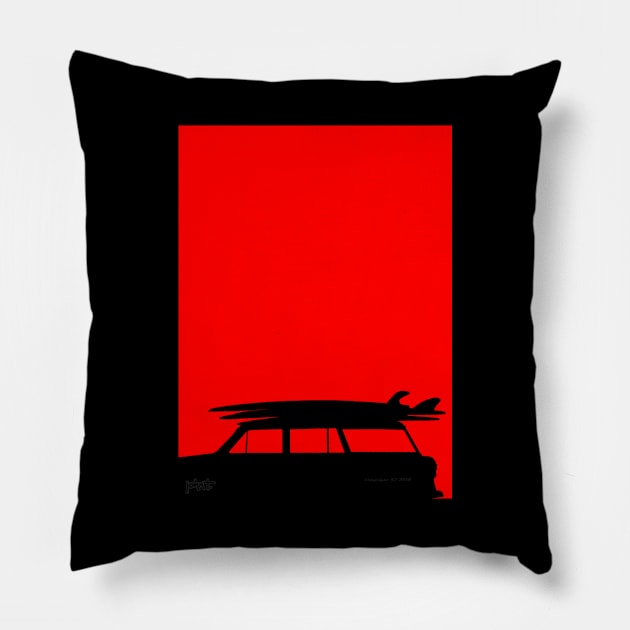 Surfie Sunset Pillow by JohnT