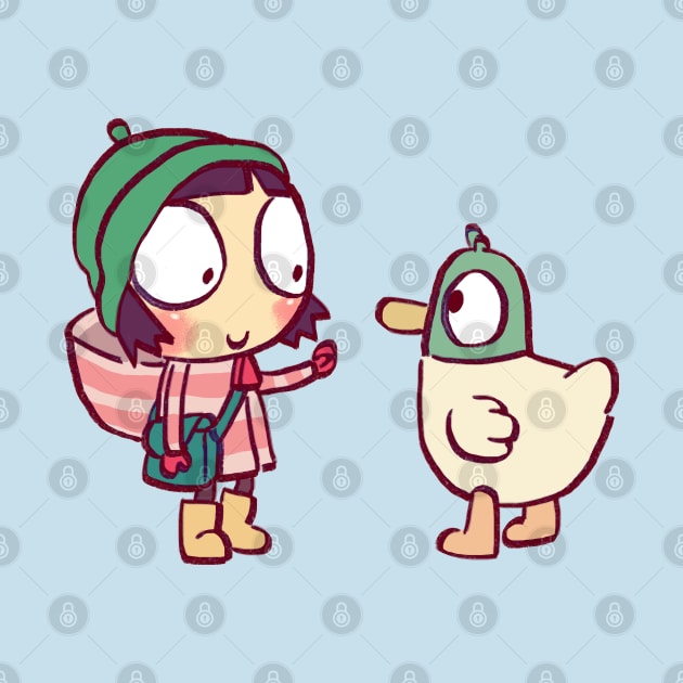 cute sarah and duck #4 / children's cartoon by mudwizard