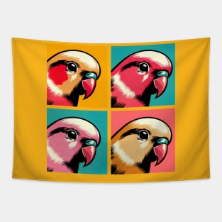 Pop Rosy-faced Lovebird Art - Cool Birds Tapestry