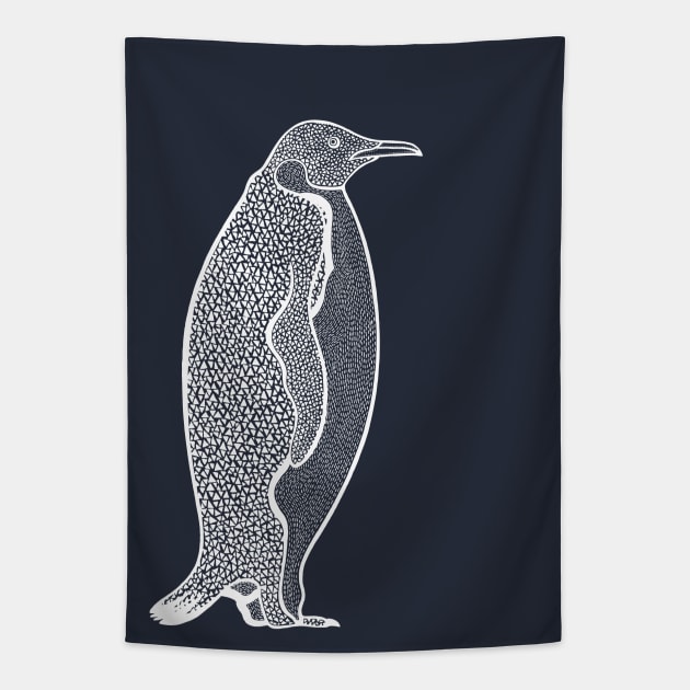 Emperor Penguin - detailed animal lovers drawing Tapestry by Green Paladin