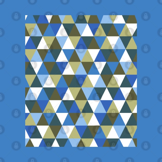 Blue and Green Geometric Pattern by OneThreeSix