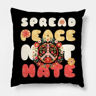 Spread Peace Not Hate Peace Sign Pillow