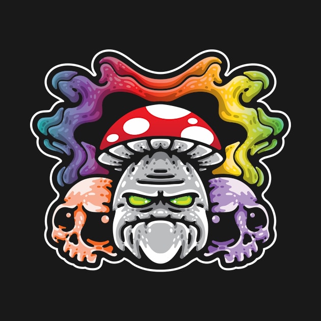 SHROOM RAINBOW SKULL Tee by Bear & Seal by Bear and Seal