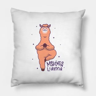 Cute Llama Meditation Llama Pillow