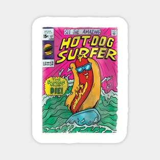 Hot Dog Surfer Magnet