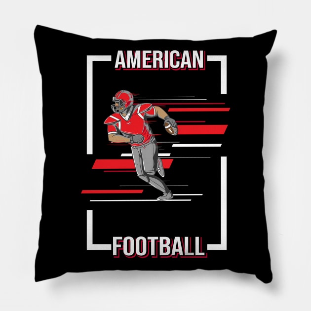 American Football Speed Player Pillow by Shirtbubble