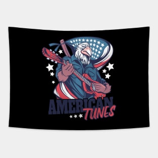 American Tunes Bald Eagle with guitar funny Tapestry