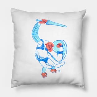 Snow Monkey Gladiator Pillow