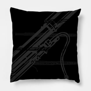 Black and White Bassoon Print Pillow